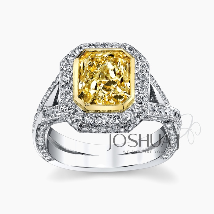 Fancy Intense Round Diamond Ring