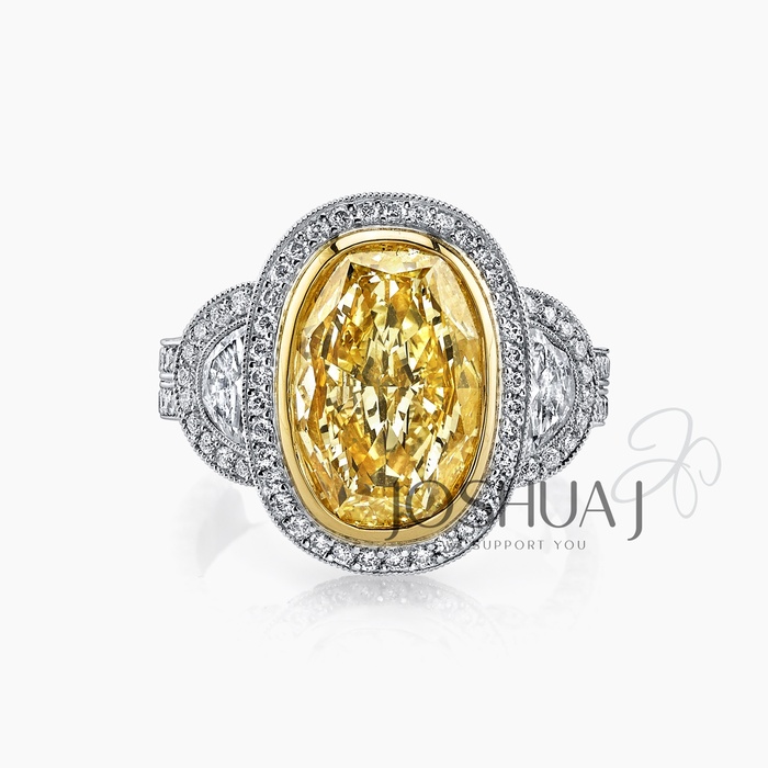 Fancy Yellow Oval Diamond Ring