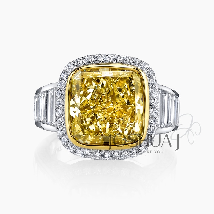 Fancy Yellow Cushion Diamond Ring
