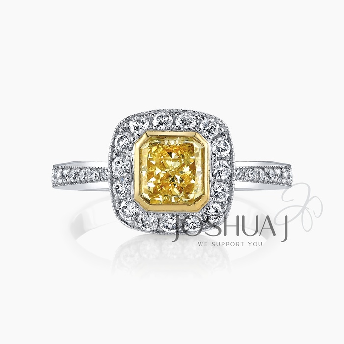 Fancy Yellow Radiant Diamond Ring