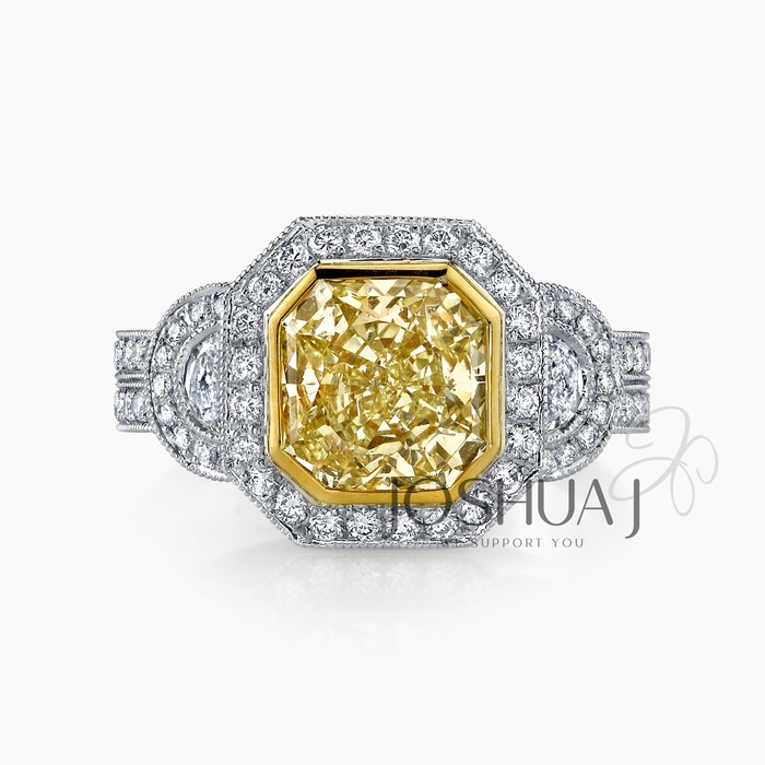 Fancy Yellow Radiant Diamond Ring