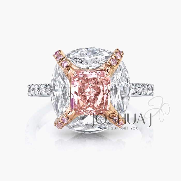 Fancy Pink Radiant Diamond Ring