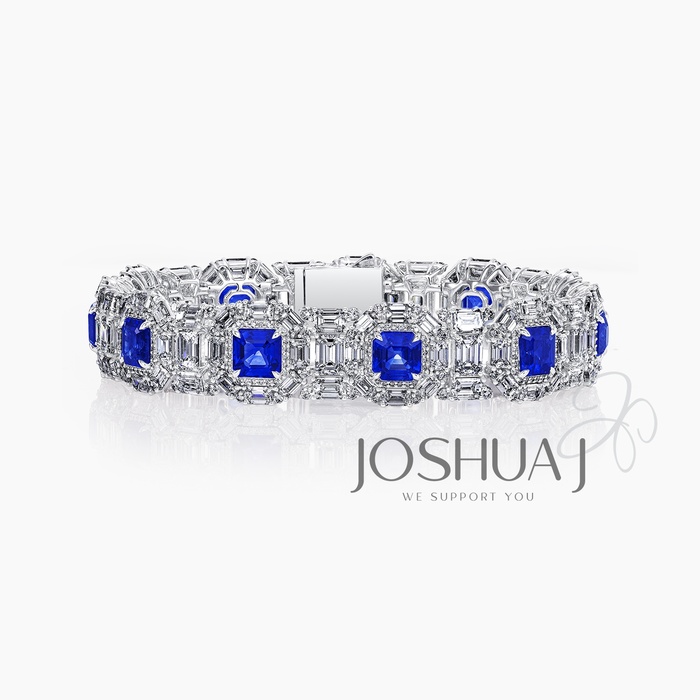 Asscher Sapphire Bracelet