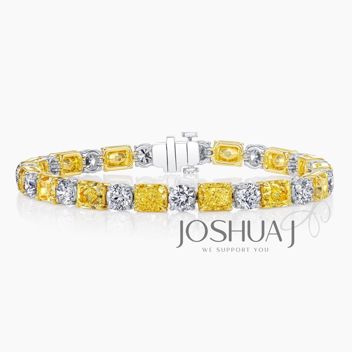 Fancy Yellow Radiant Diamond Bracelet