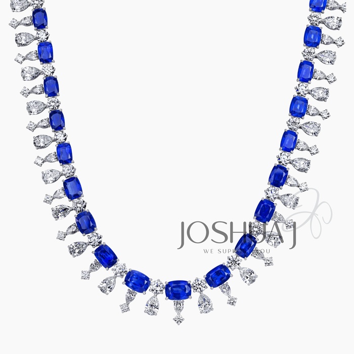 Cushion Sapphire Necklace