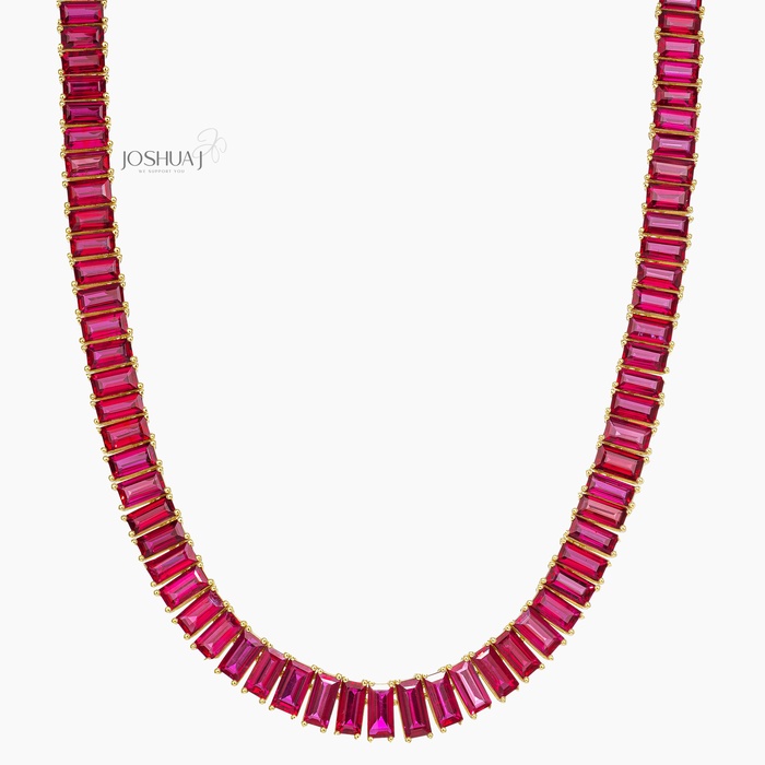 Baguette Ruby Necklace