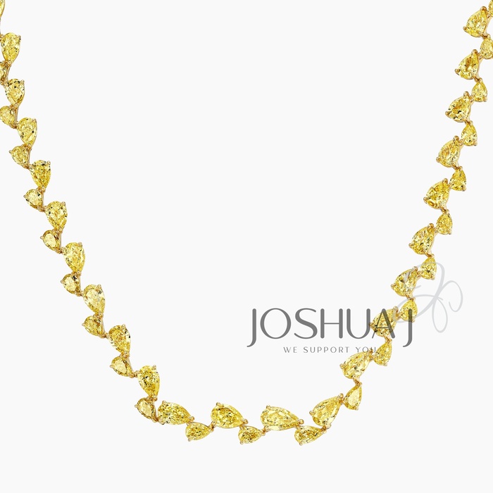 Fancy Intense Pear Diamond Necklace