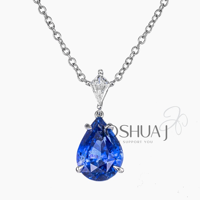 Pear Sapphire Drop Necklace