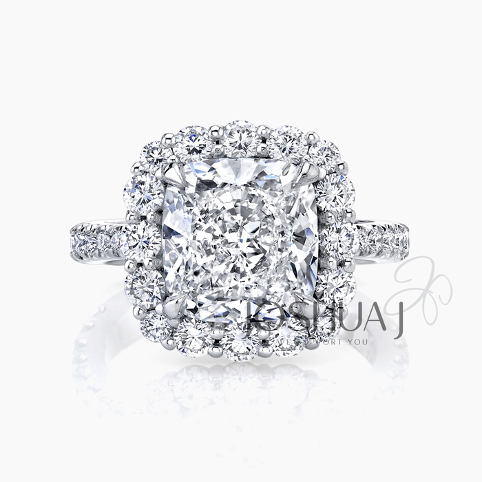 Cushion Diamond Halo Ring