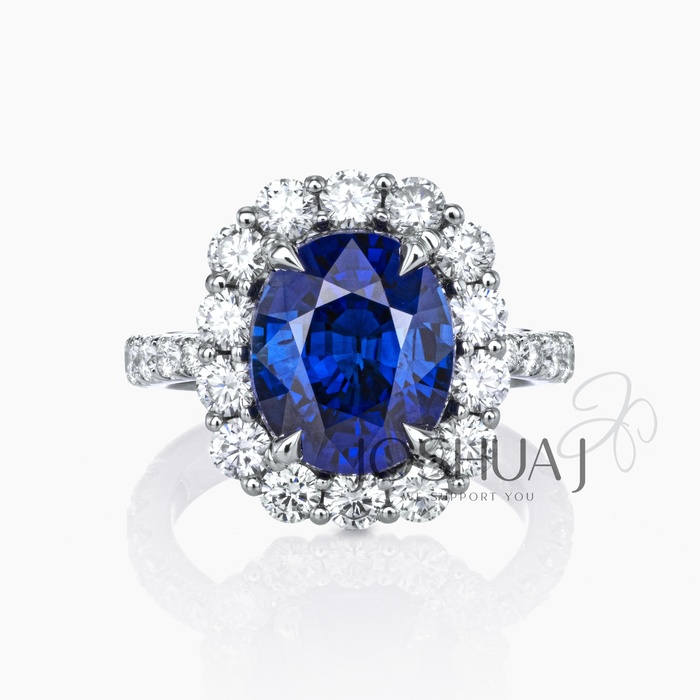 Oval Sapphire Halo Ring
