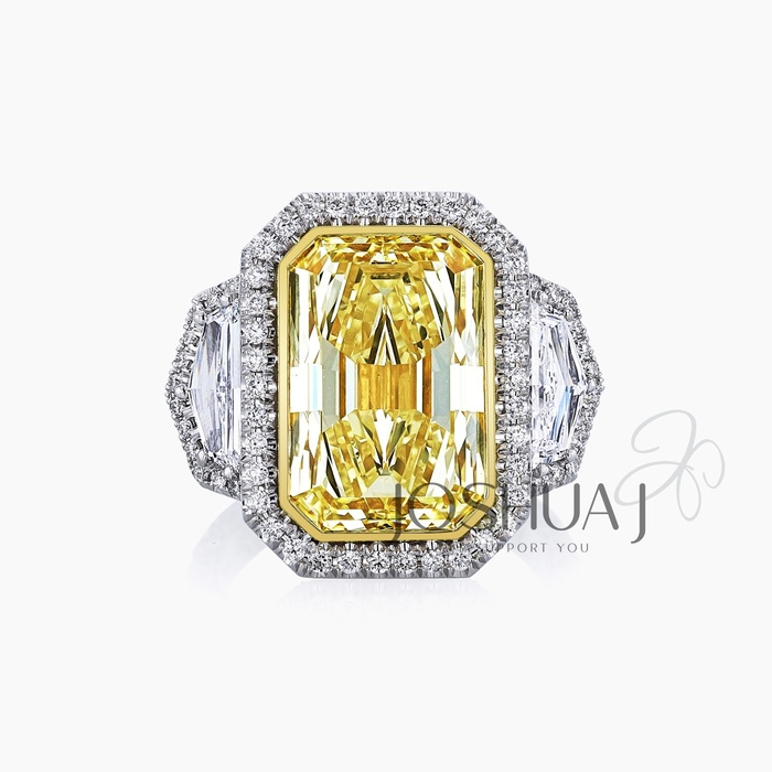 Fancy Light Radiant Diamond Halo Ring