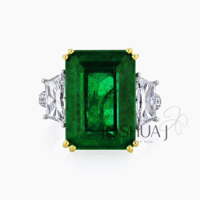Fancy Yellow Round Emerald Ring