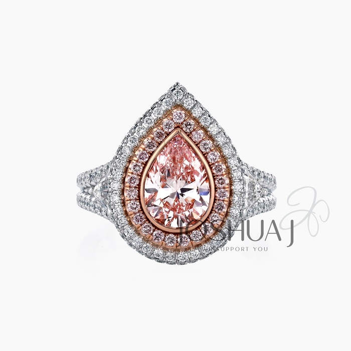 Pear Diamond Halo Ring