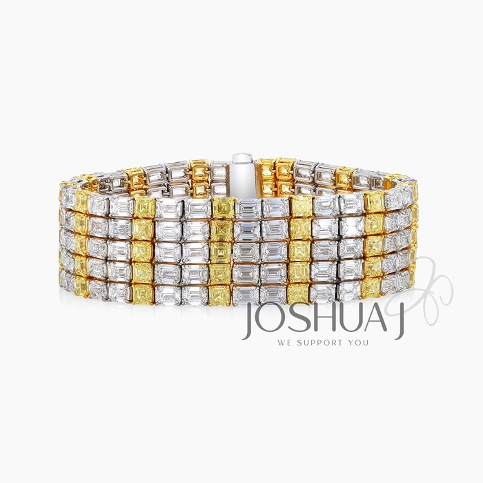 Fancy Intense Asscher Bracelet
