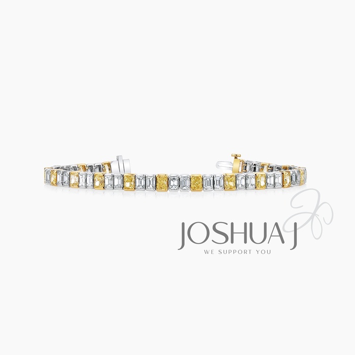 Fancy Intense Radiant Diamond Bracelet
