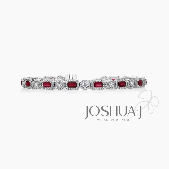Emerald-Cut Ruby Bracelet