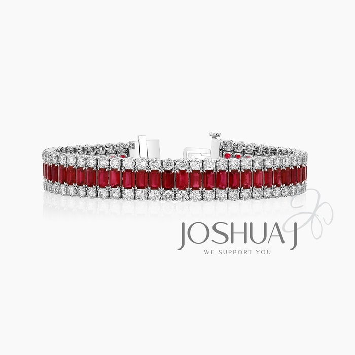 Emerald-Cut Ruby Bracelet