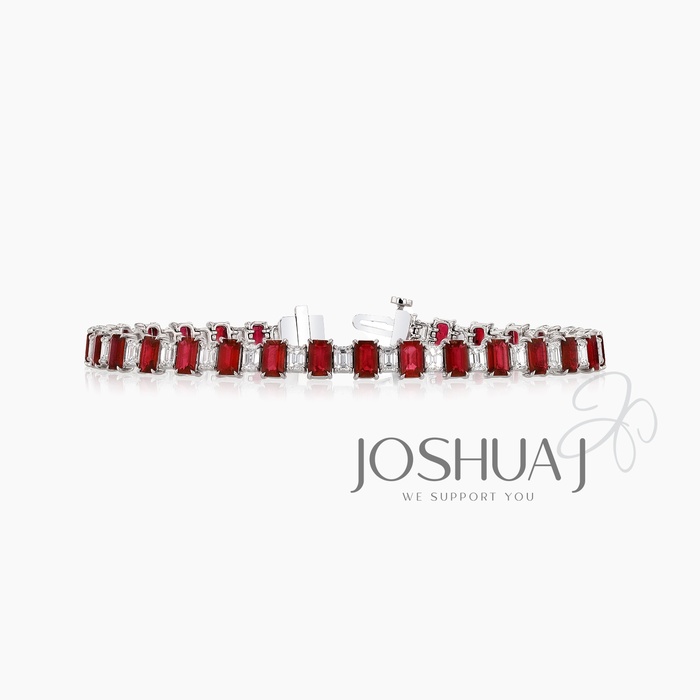 Emerald-Cut Ruby Bracelet