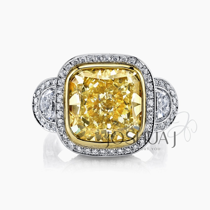 Fancy Yellow Cushion Diamond Ring