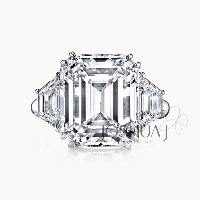 Emerald-Cut Diamond Three-Stone Ring