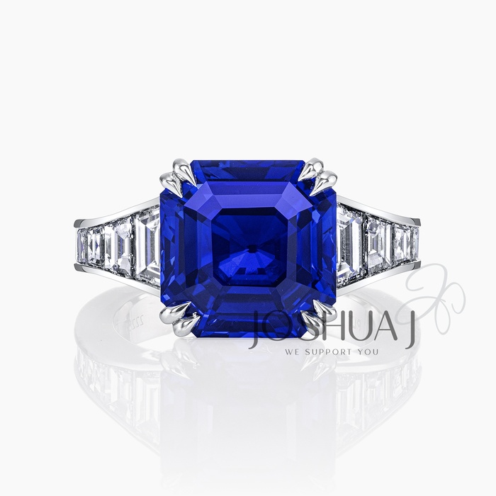 Asscher Sapphire Ring