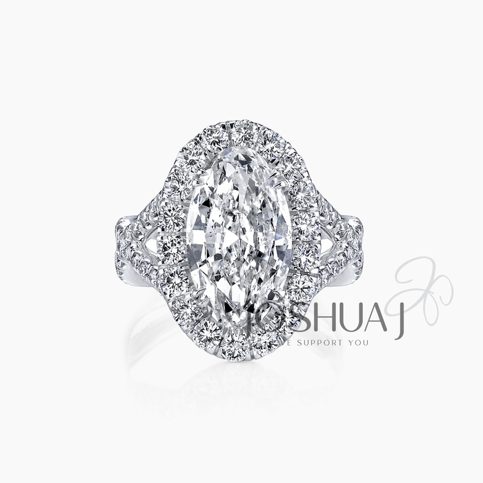 Oval Diamond Halo Ring