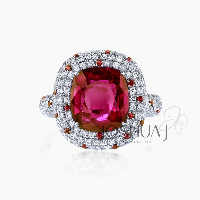 Radiant Ruby Halo Ring