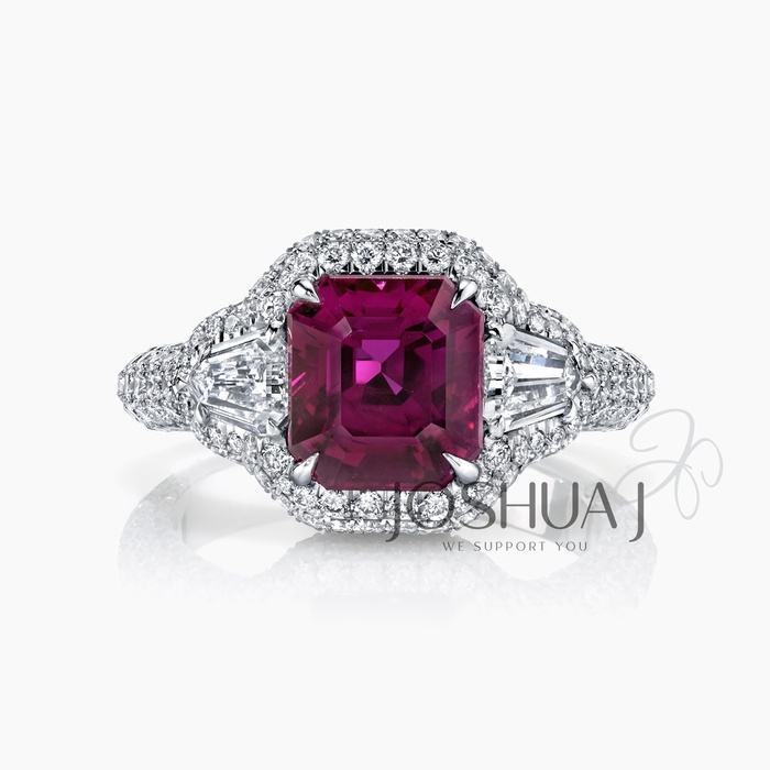 Asscher Ruby Ring