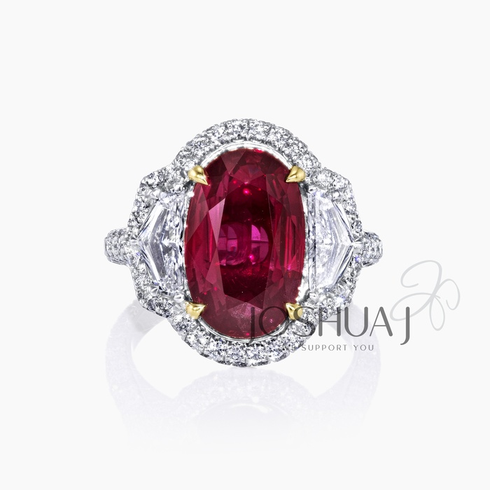 Oval Ruby Halo Ring