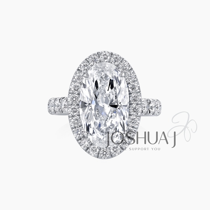 Oval Diamond Halo Ring