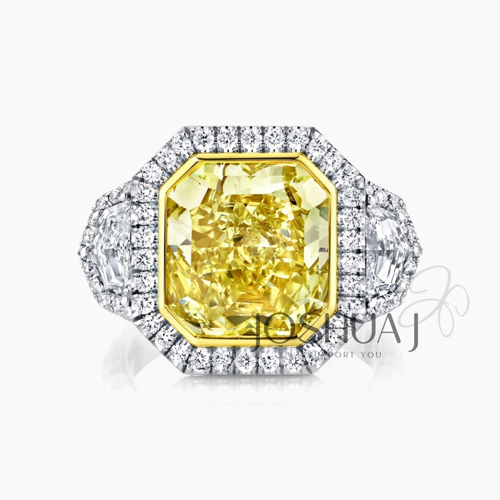 Radiant Diamond Three-Stone Ring