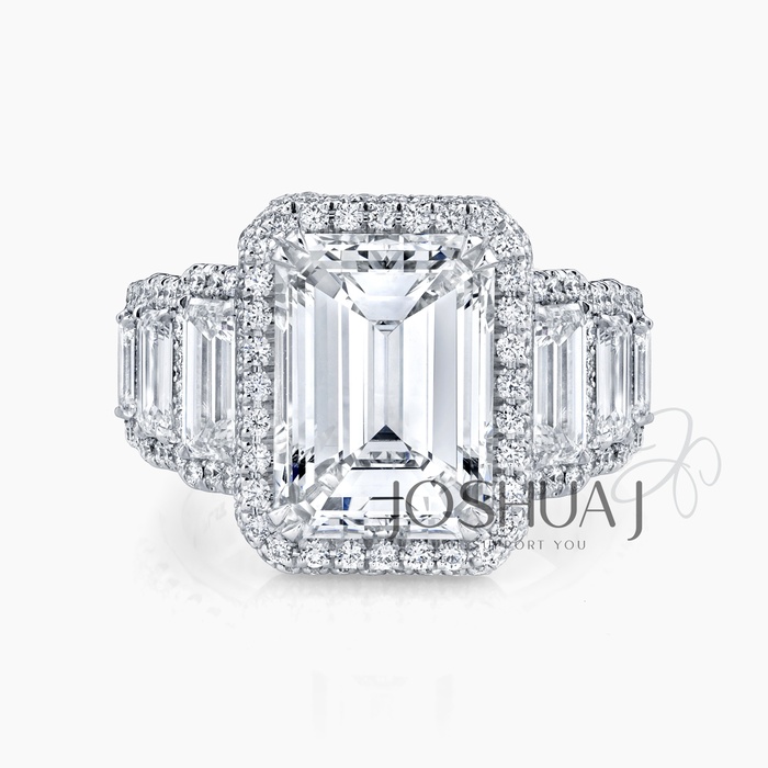 Emerald-Cut Diamond Halo Ring