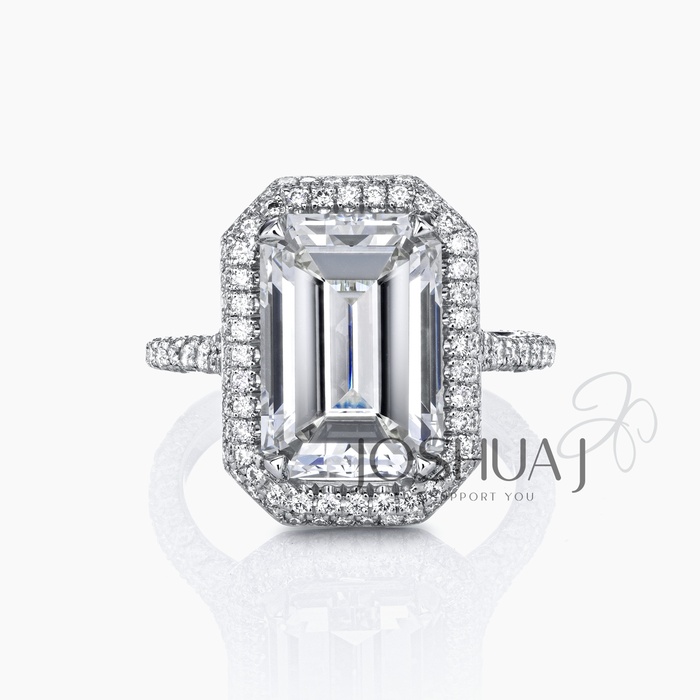 Radiant Diamond Halo Ring