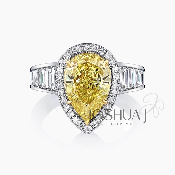 Fancy Intense Pear Diamond Ring