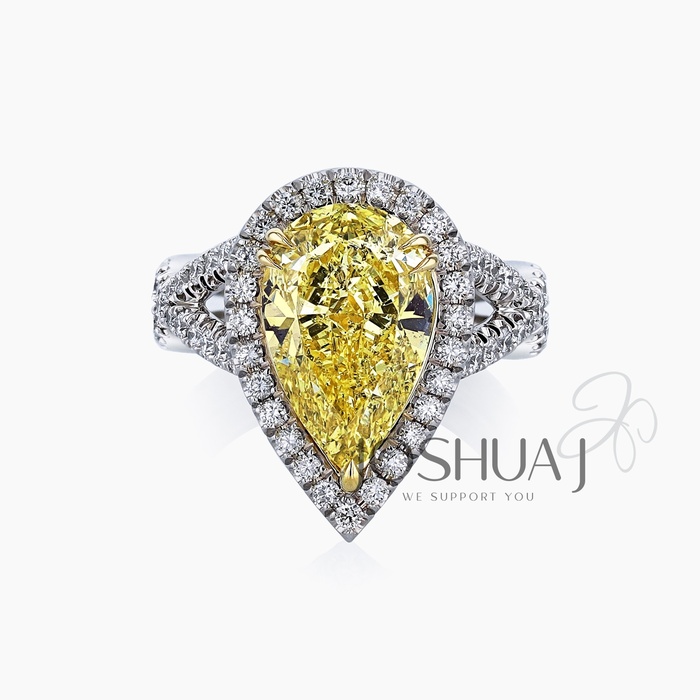 Fancy Intense Pear Diamond Ring