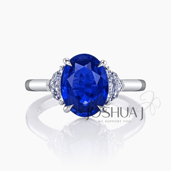 Oval Sapphire Three-Stone Ring