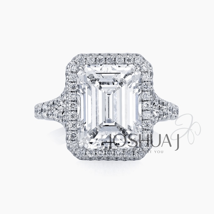 Emerald-Cut Diamond Halo Ring