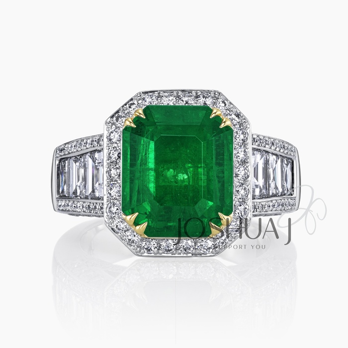 Emerald Halo Ring