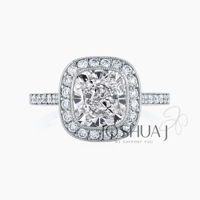 Cushion Diamond Halo Ring
