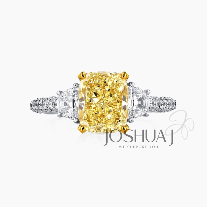 Fancy Yellow Cushion Diamond Ring