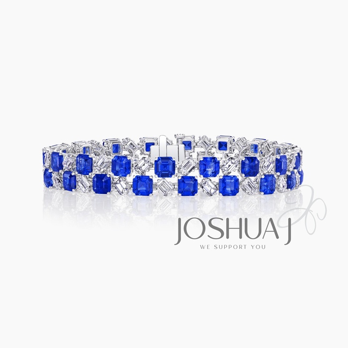 Asscher Sapphire Bracelet