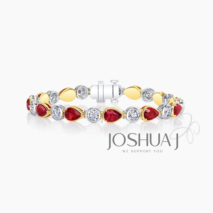 Pear Ruby Bracelet