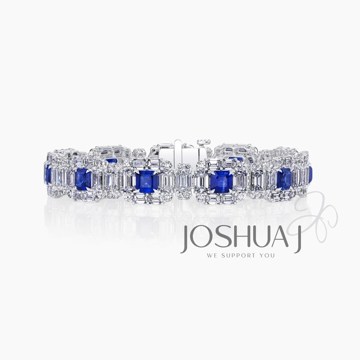 Asscher Sapphire Bracelet