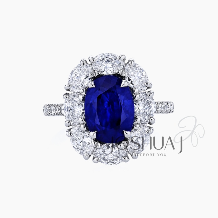 Oval Sapphire Halo Ring