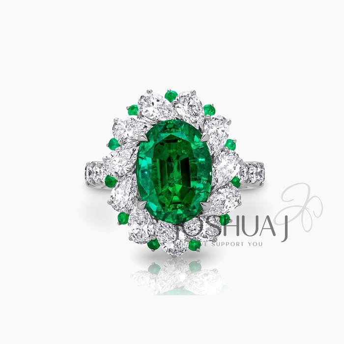 Oval Emerald Halo Ring