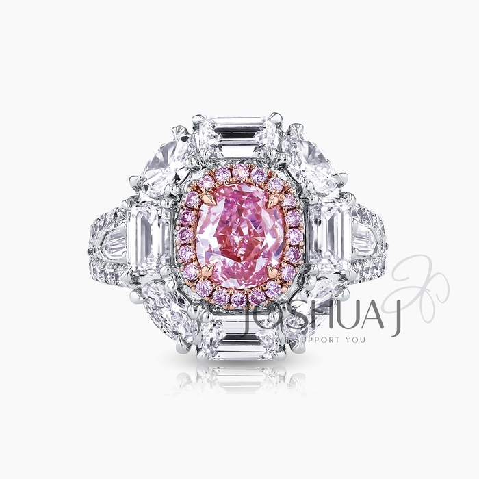 Fancy Intense Cushion Diamond Halo Ring