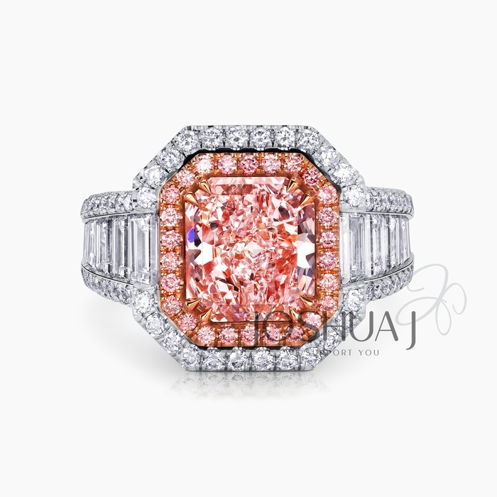 Fancy Light Radiant Diamond Halo Ring