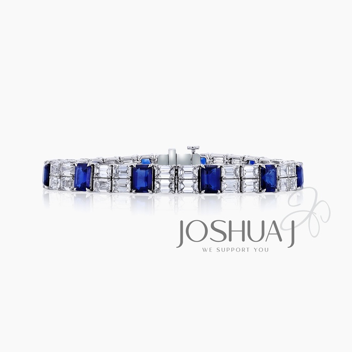 Emerald-Cut Sapphire Bracelet