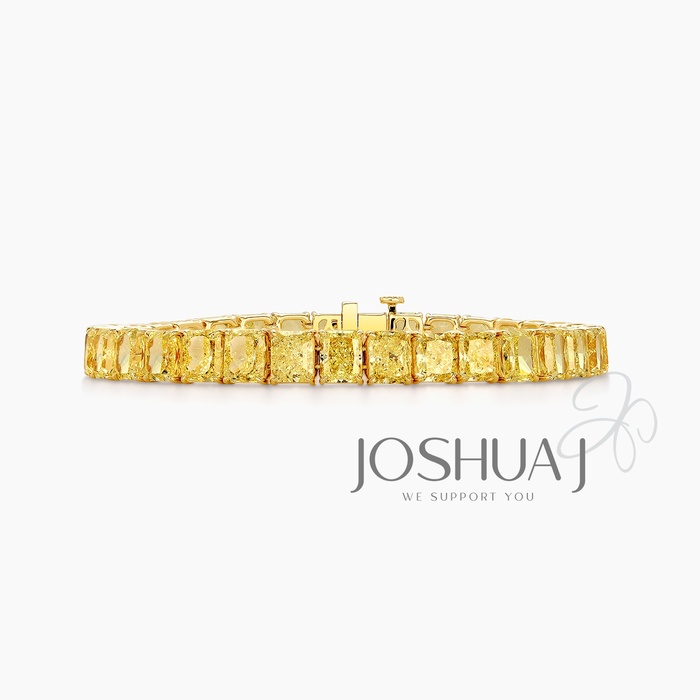 Fancy Yellow Radiant Diamond Tennis Bracelet