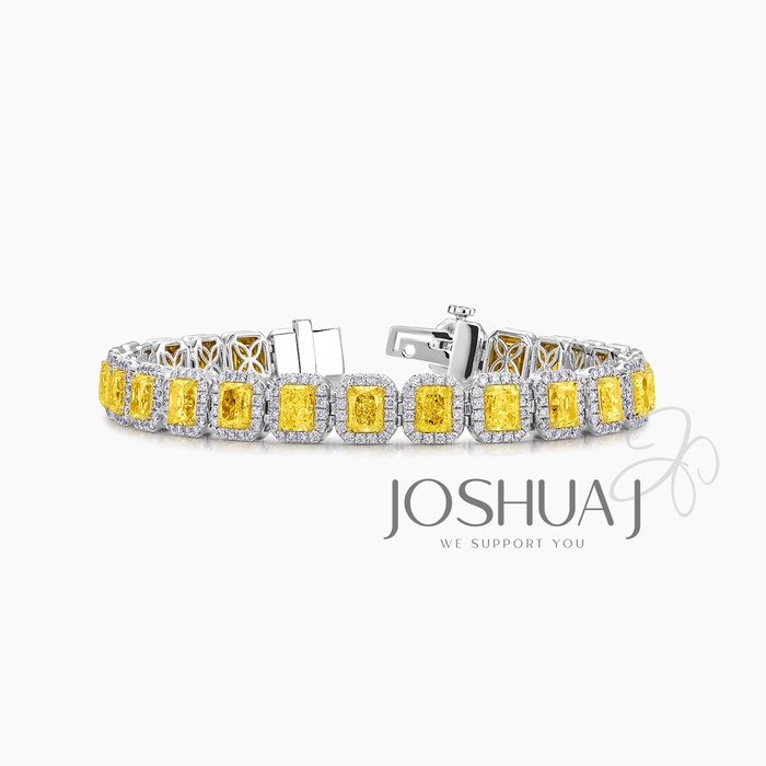 Fancy Yellow Radiant Diamond Bracelet